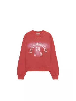 Röd sweatshirt Aspen Mountain Zara  - Röd ”Aspen mountain” sweatshirt från Zara! Väldigt populär och HELT slutsåld från Zaras hemsida. Går inte längre att få tag på. Tröjan är helt ny och aldrig använd i storlek s! Det är bara att skriva till mig ifall ni vill ha fler bilder❣️😊