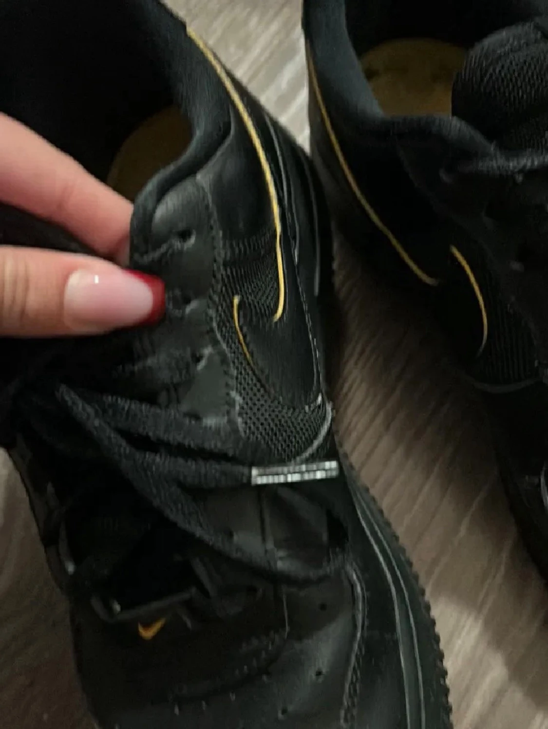 Nike Air Force 1 svart/guld sneakers - 4
