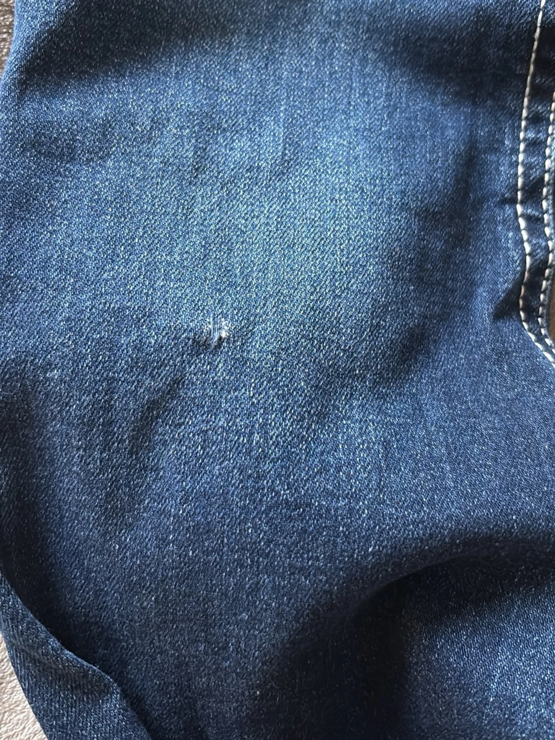 Mörkblå bootcut jeans med kontrastsömmar - 3