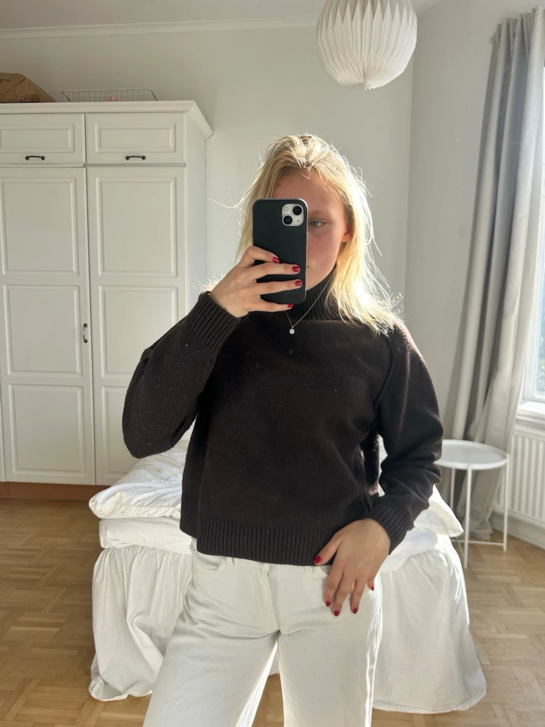 Mörkbrun stickad polotröja💖💖🤌🏼 - 5