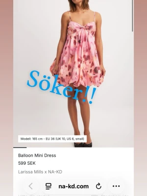 Balloon Mini Dress från NA-KD - Söker denna i antigen M eller L. Kan va i vilket skick som hälst!!