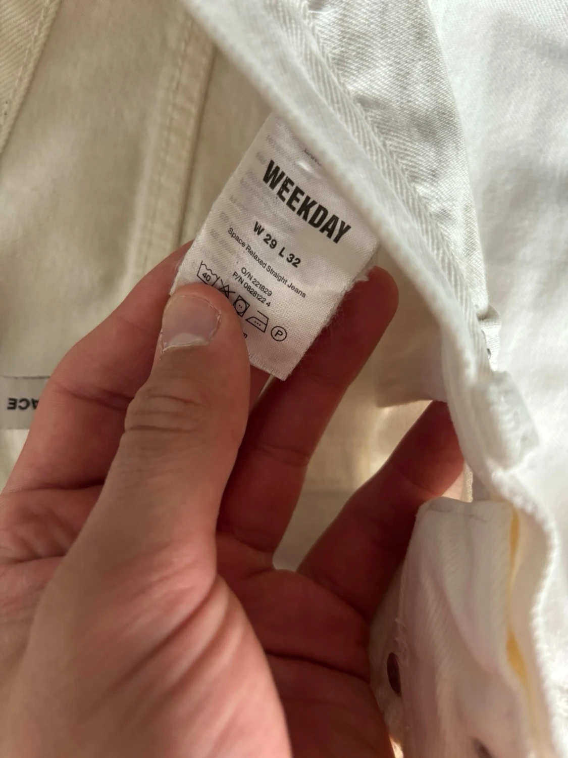 Vita raka jeans med hög midja - 2