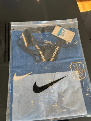 Blå Nike fotbollströja AIK - Snygg blå fotbollströja från Nike i samarbete med AIK. Tröjan har gulddetaljer, snörning vid halsen och AIK:s klubbmärke på bröstet. Perfekt för dig som vill sticka ut på planen eller heja på ditt lag.