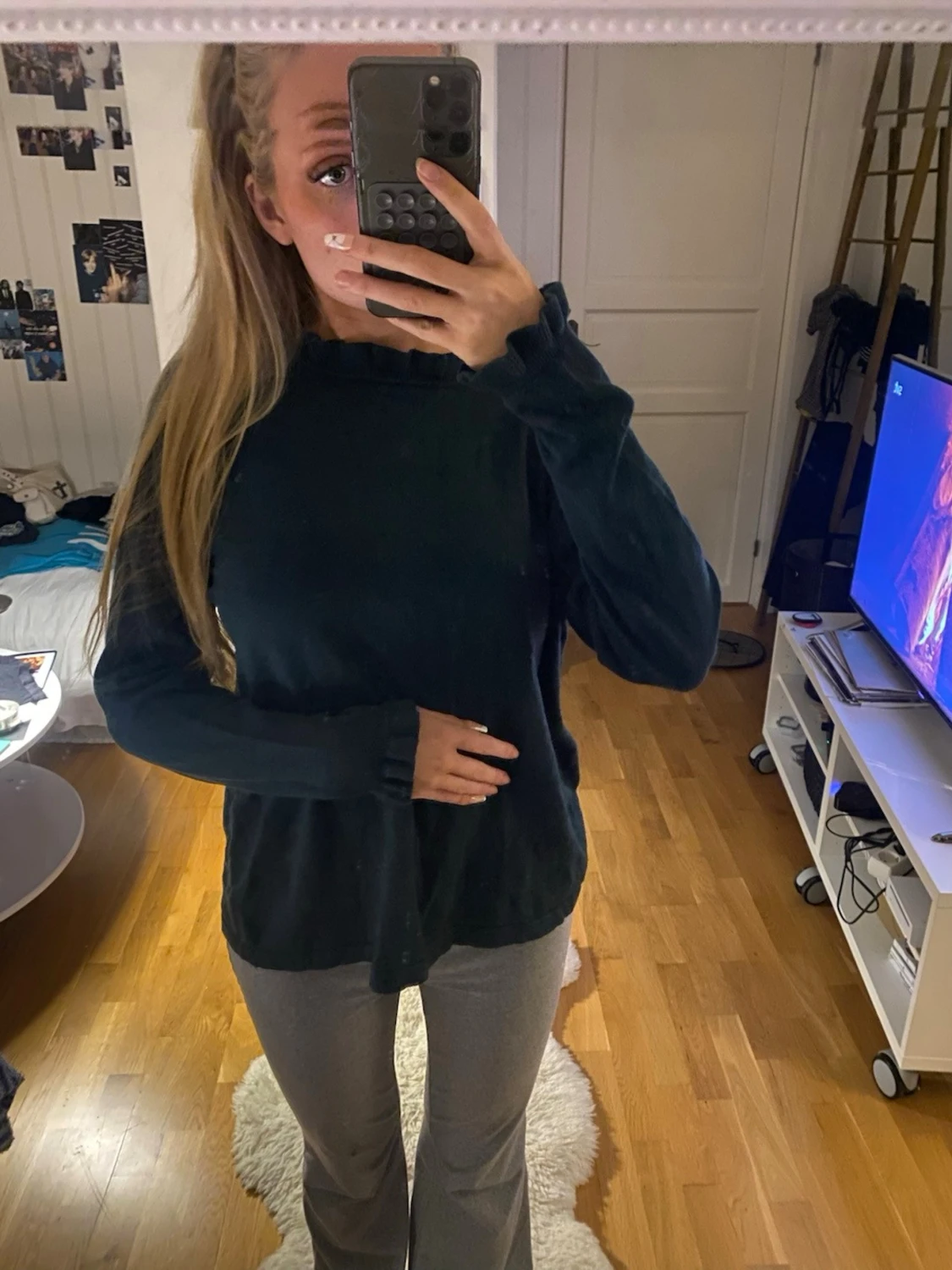 Mörkgrön oversized sweatshirt - 3