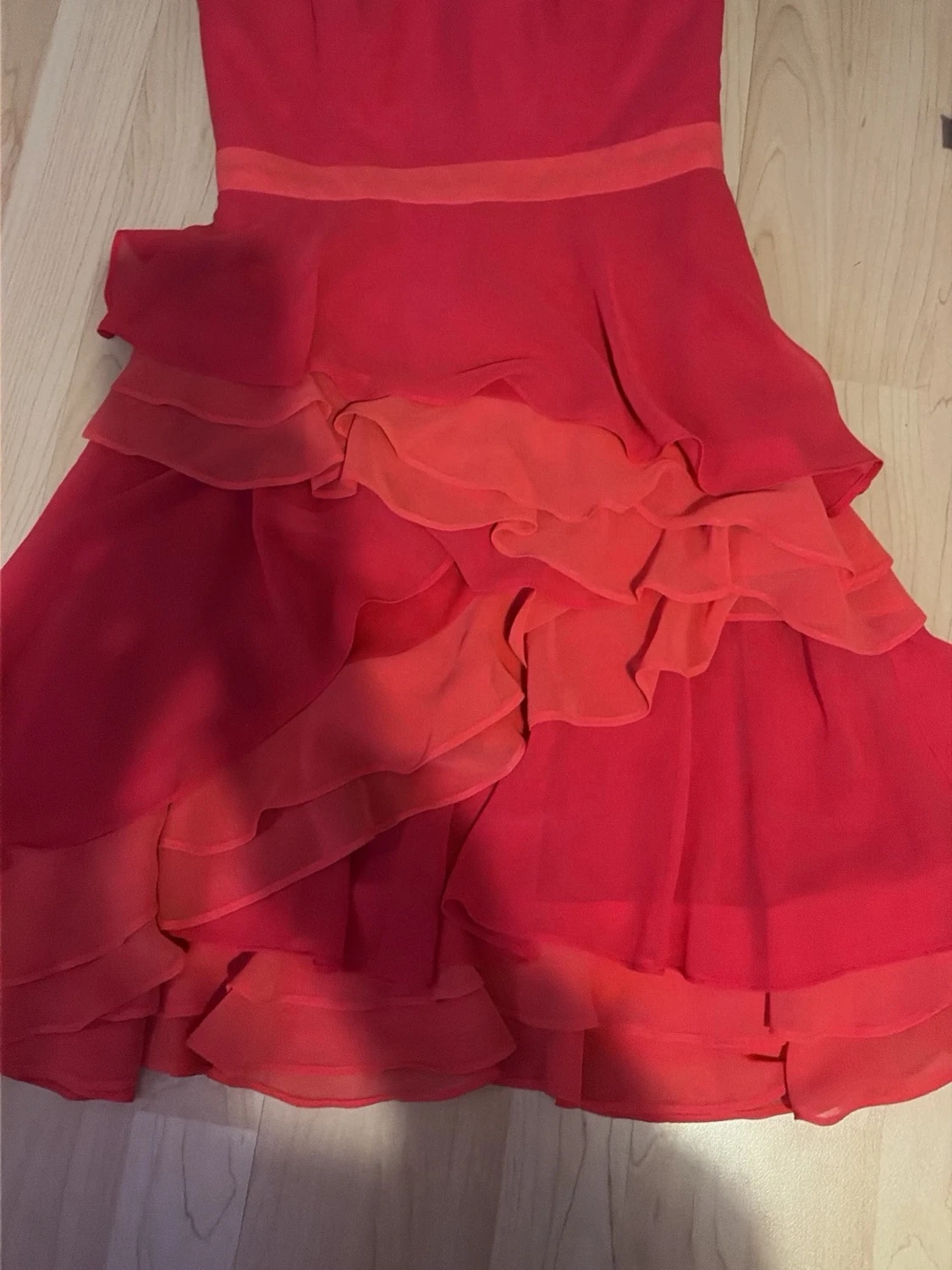 Rosa/ coral volangklänning