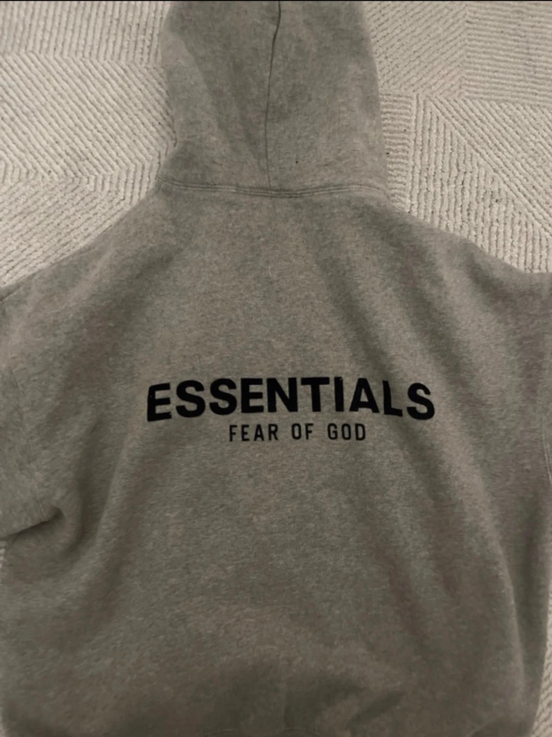 Grå Essentials hoodie med huva - 2