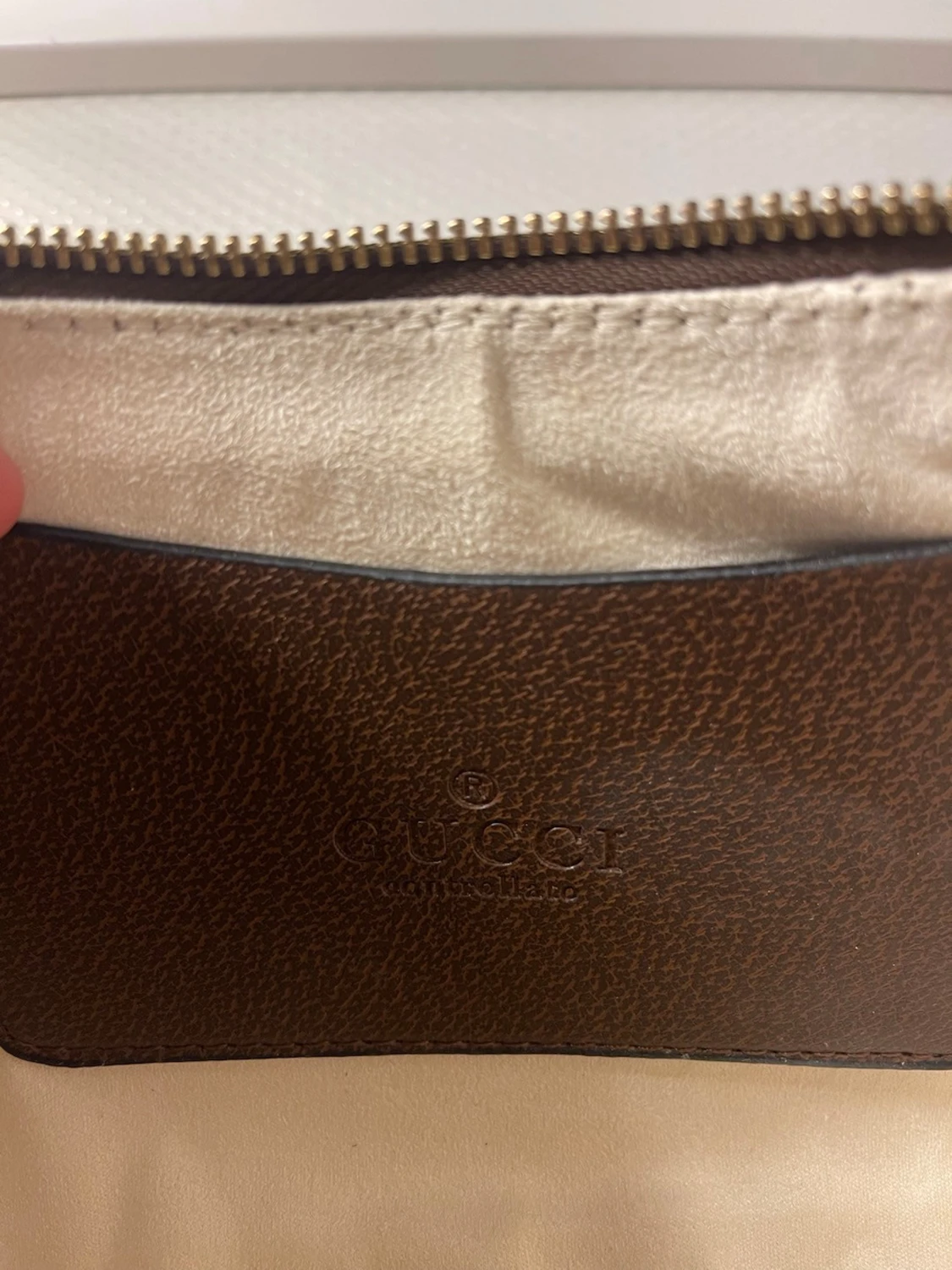  beige GG canvas axelremsväska - 4