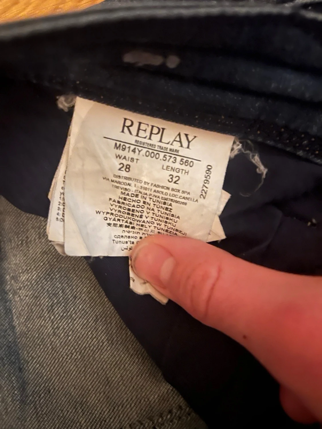 Mörkblå slim fit jeans från Replay - 3