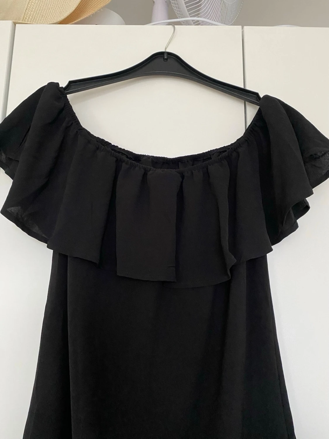 Svart offshoulder kortklänning - 2