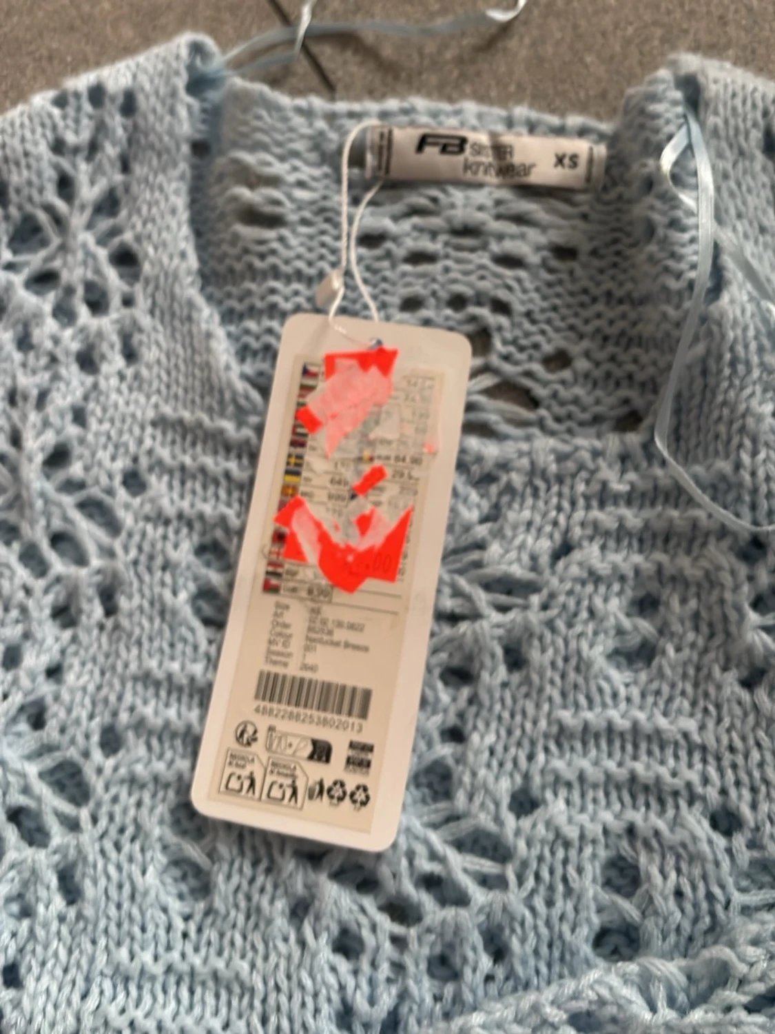 Ljusblå virkad tröja FB Sister - 2