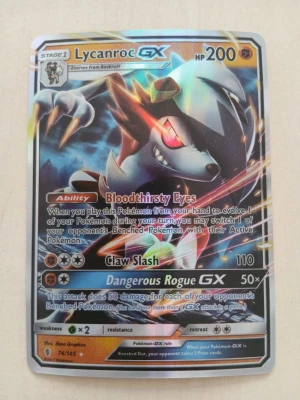 Lycanroc GX Pokémonkort - Säljer ett Lycanroc GX samlarkort från Pokémon TCG.