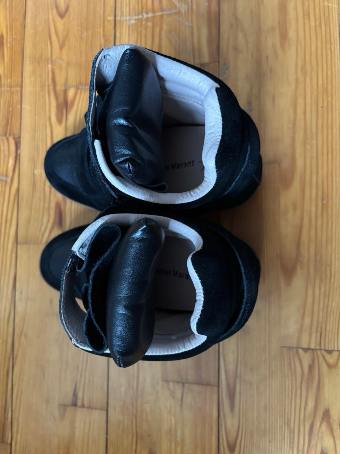 Svarta sneakers med kardborre och kilklack - 2