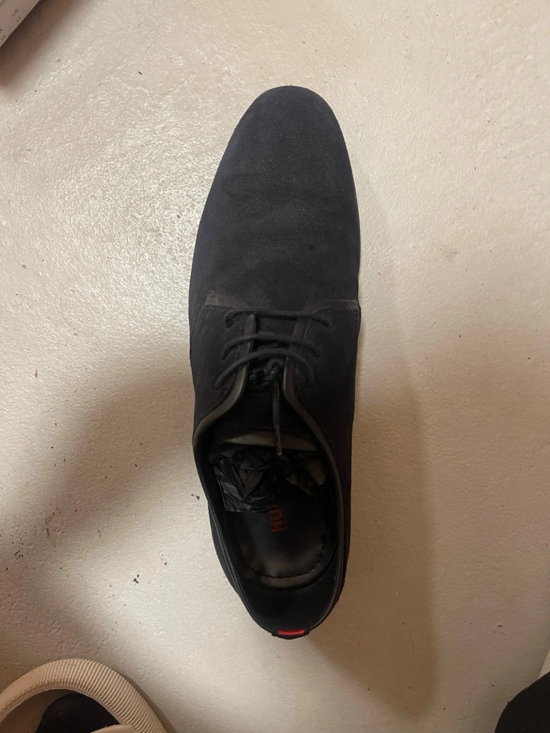 Mörkblåa mocka loafers - 1