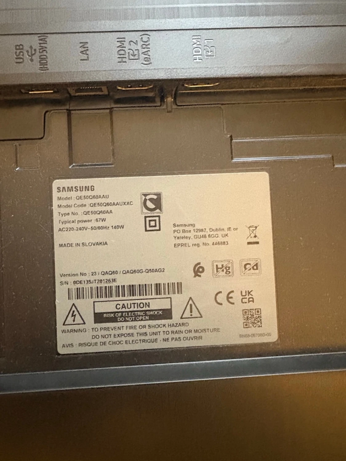 Samsung bakpanel till QLED-TV