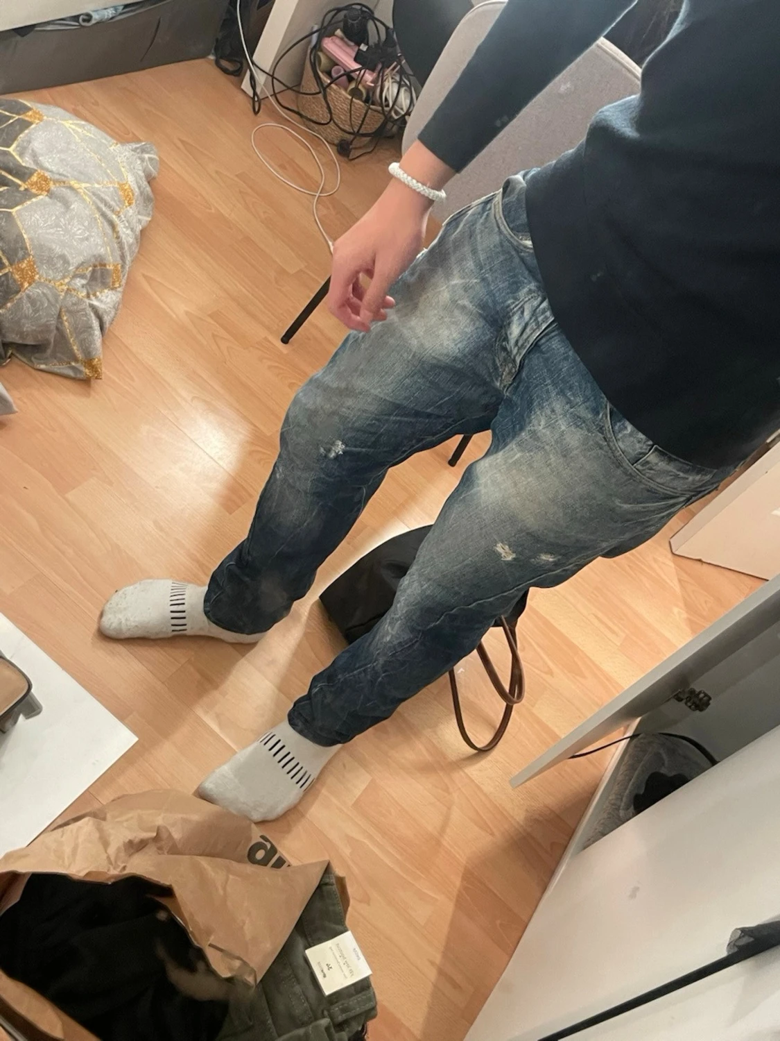 Blå skinny carrot jeans från Topman - 2