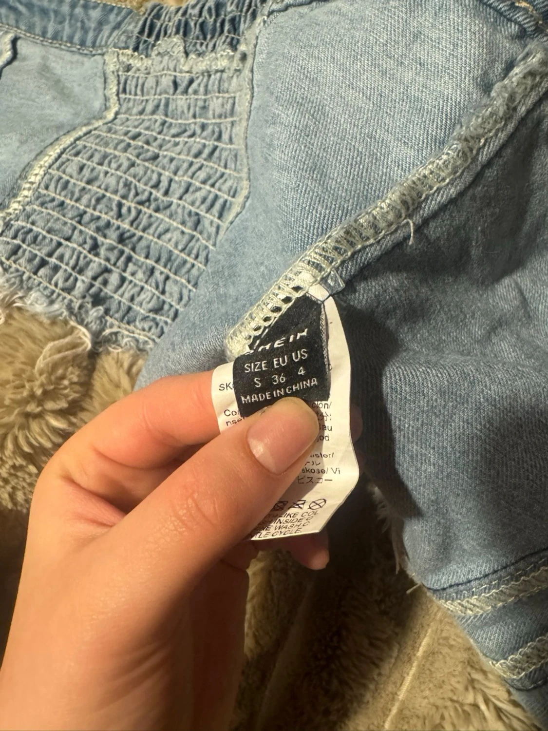 Blå croppad jeansbustier - 2