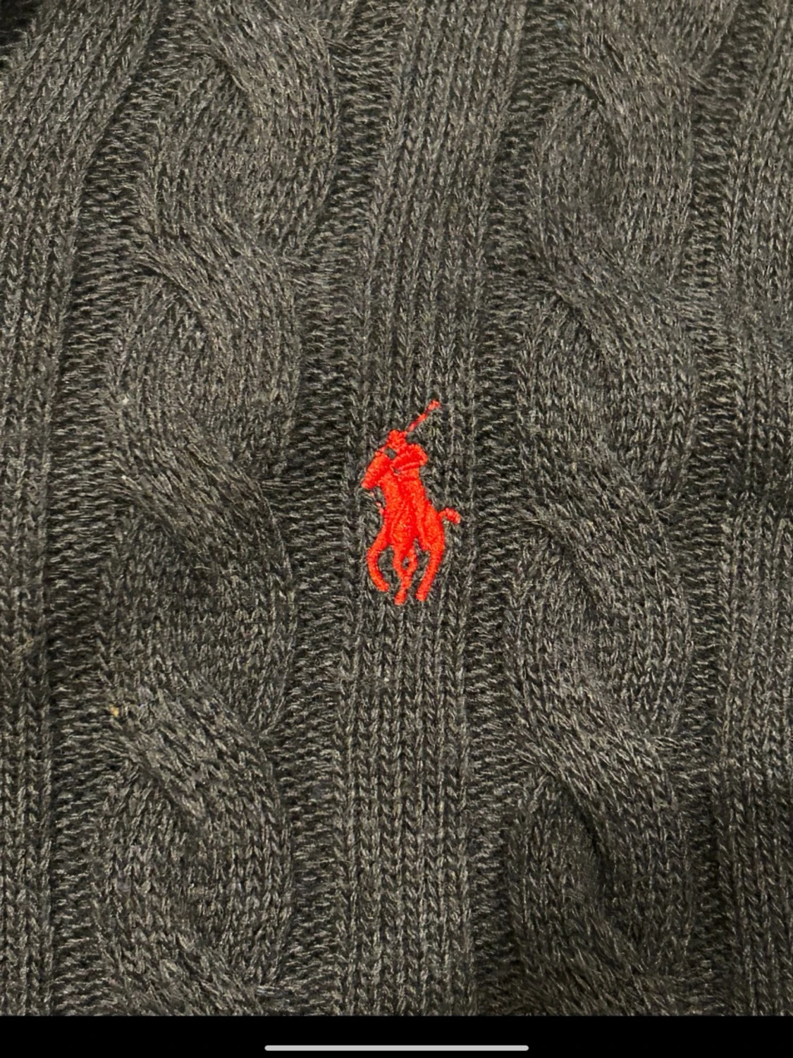 Mörkblå kabelstickad tröja Polo Ralph Lauren - 1