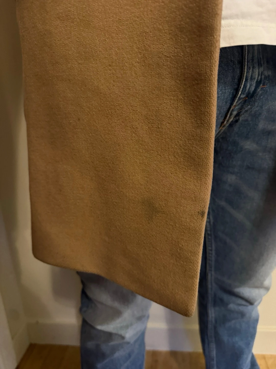 Klassisk beige ullkappa herr SELECTED - 1