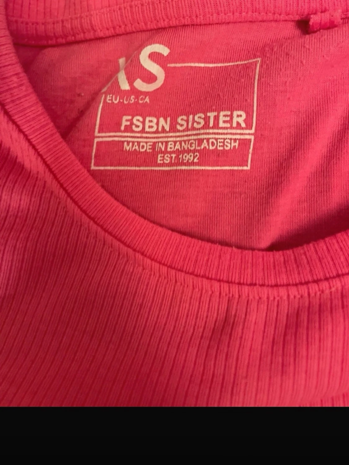 Rosa croppad ribbad topp XS - 2