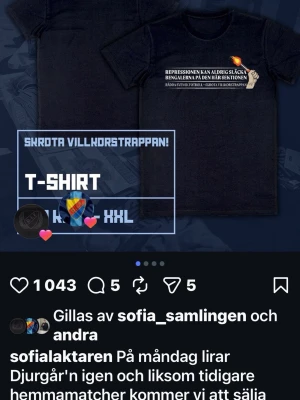 Svart t-shirt med tryck - Svart t-shirt med vitt tryck på bröstet där det står 'Repressionen kan aldrig släcka bengalerna på den här sektionen' och en liten illustration av en bengal. Klassisk rund hals och korta ärmar. Perfekt för dig som vill visa ditt stöd på matchen.