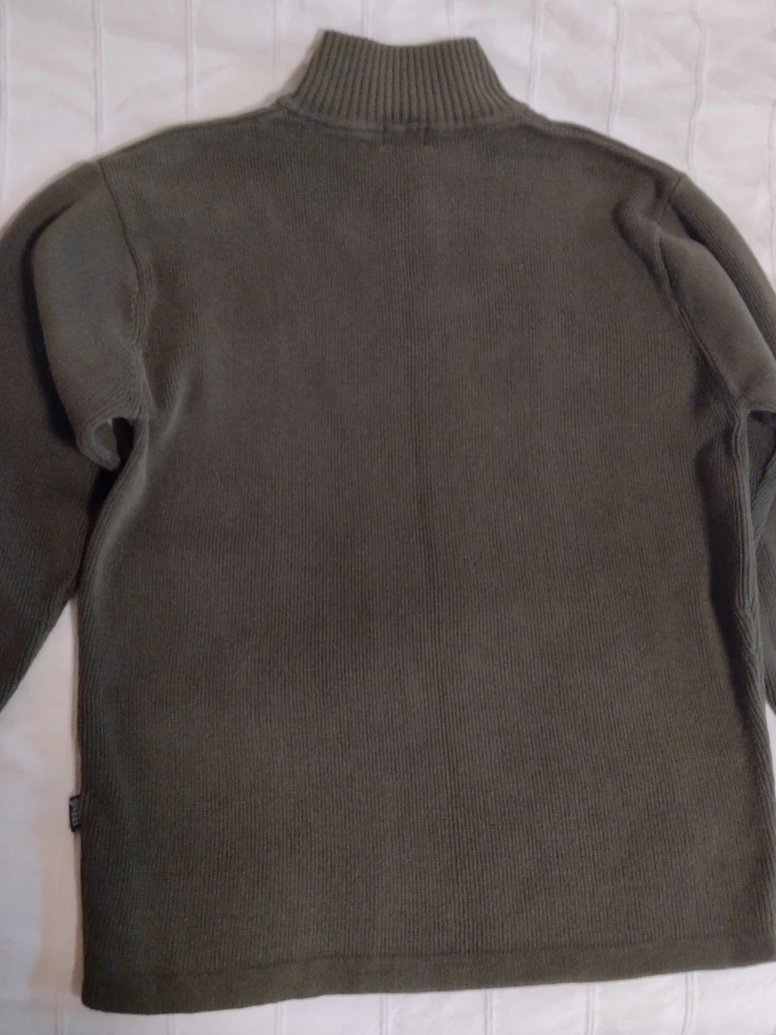 Grön/militär grön stickad tröja i 100% bomull - storlek L - 6