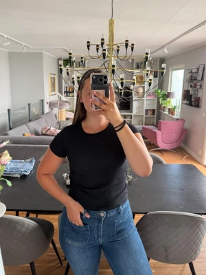 Svart basic T-shirt Zara - En klassisk svart t-shirt med rund hals och korta ärmar. Storlek S från Zara🖤