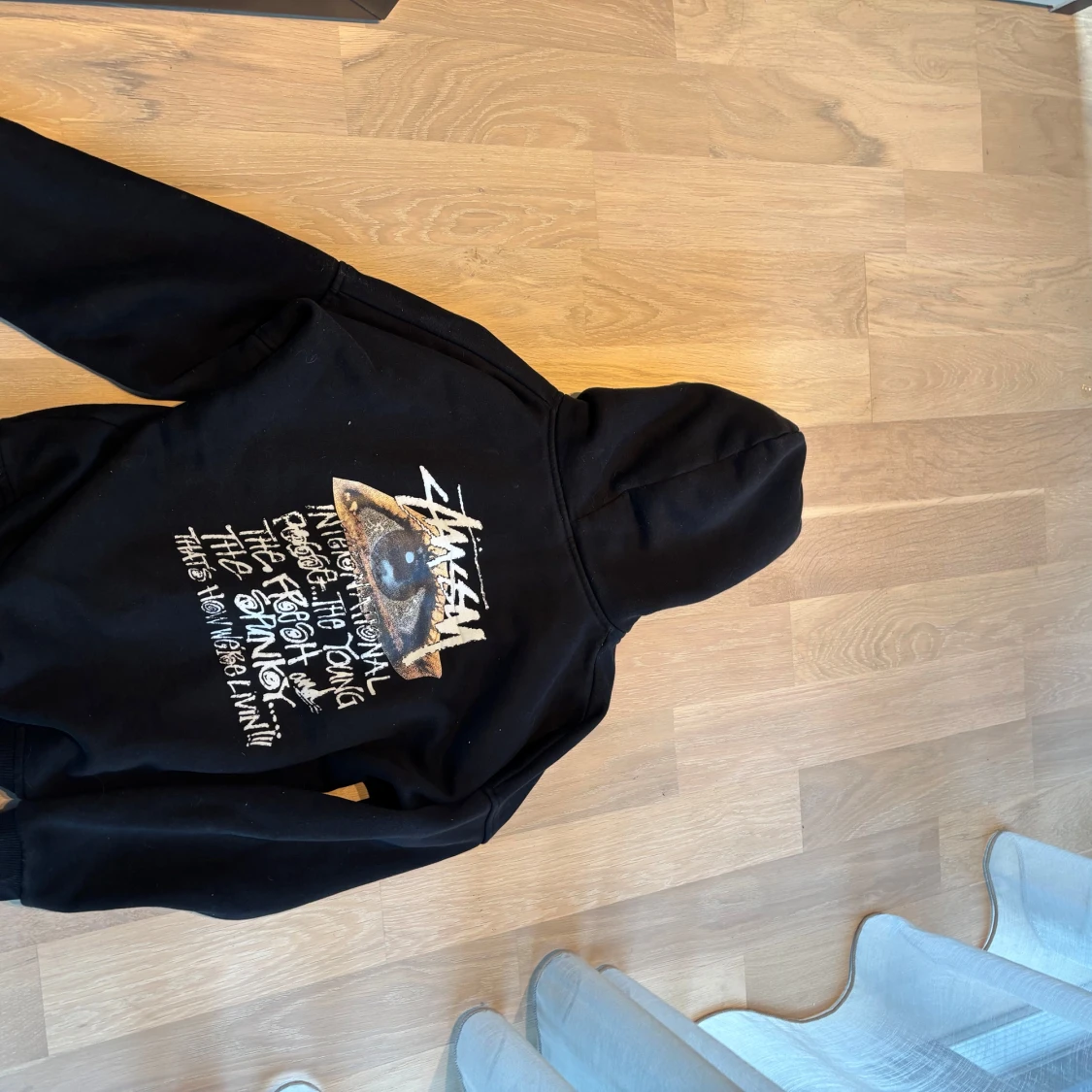 Svart Stüssy hoodie med tryck - 1