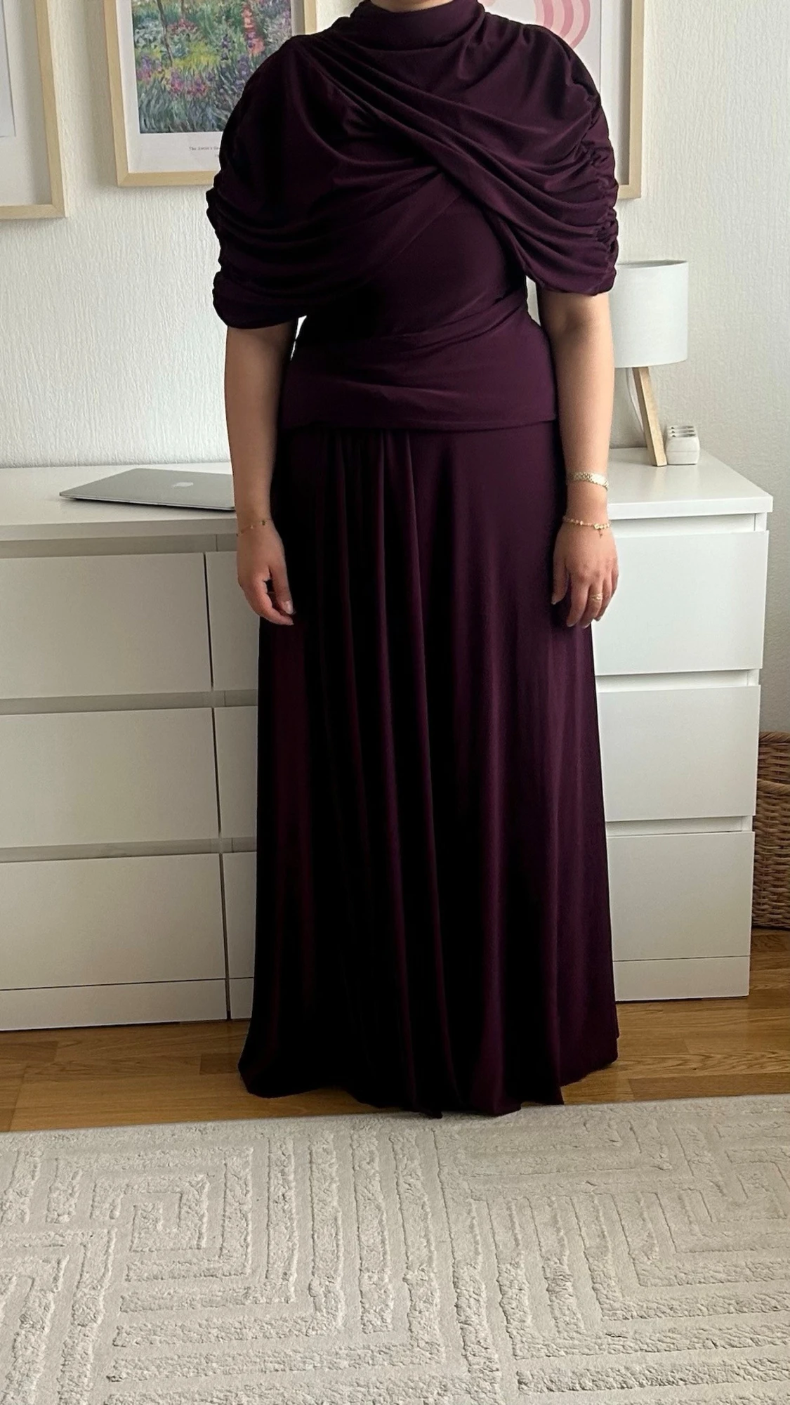 Festklänning med cape  - 1