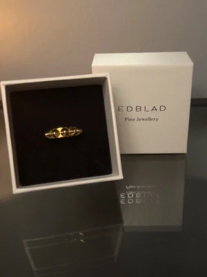 Guldfärgad ring från Edblad - Snygg guldfärgad ring från Edblad med nitar. Ringen är stilren och passar perfekt för dig som gillar minimalistiska smycken. Kommer i original ask. Skicka gärna frågor och prisförslag 