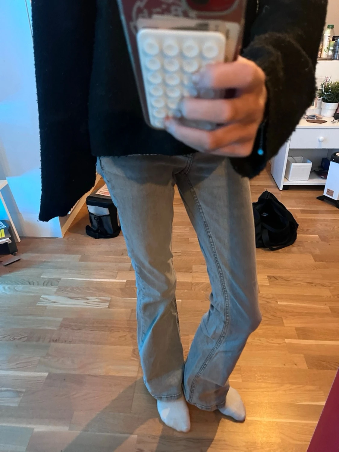 Grå bootcut jeans - 1