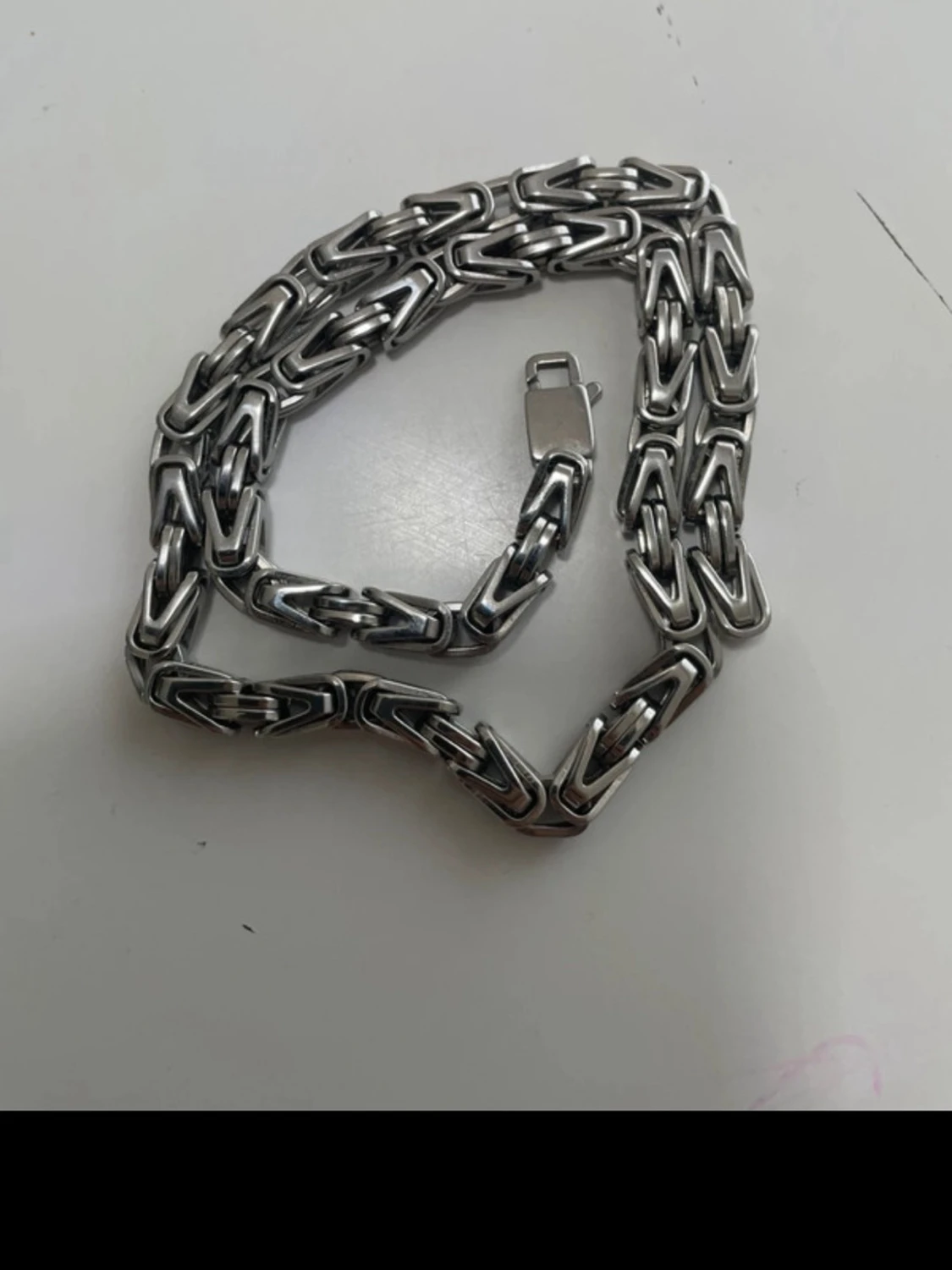 Tungt kedjearmband i silverfärg  - 1