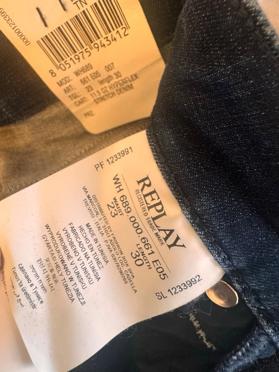 Mörkblå skinny jeans från Replay W23 L30 - 4