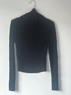 Svart långärmad polotopp - En stilren svart polotopp med lång ärm och tight passform.