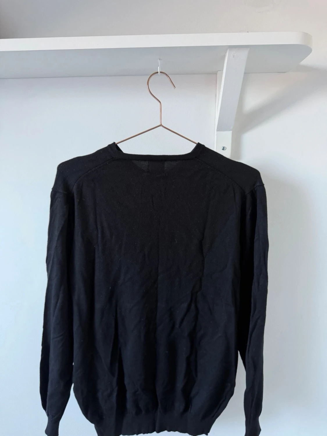 Svart V-ringad stickad tröja Zara - 1