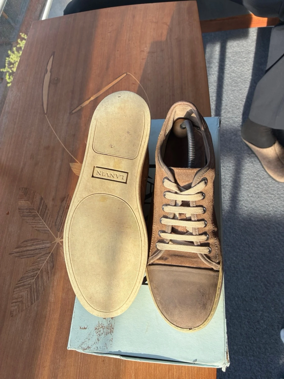 Lanvin DBB1 Suede & Nappa Cap-Toe Sneakers - 3