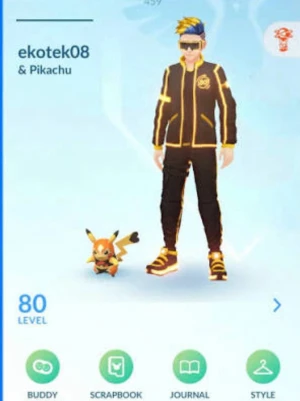 Pokémon GO konto level 80 - Säljer ett Pokémon GO-konto på level 80 med flera legendariska och starka Pokémon som Zacian, Mewtwo X/Y, Groudon och Kyogre. Kontot har Pikachu som buddy och många Pokémon med högt CP. Perfekt för dig som vill ta spelet till nästa nivå!