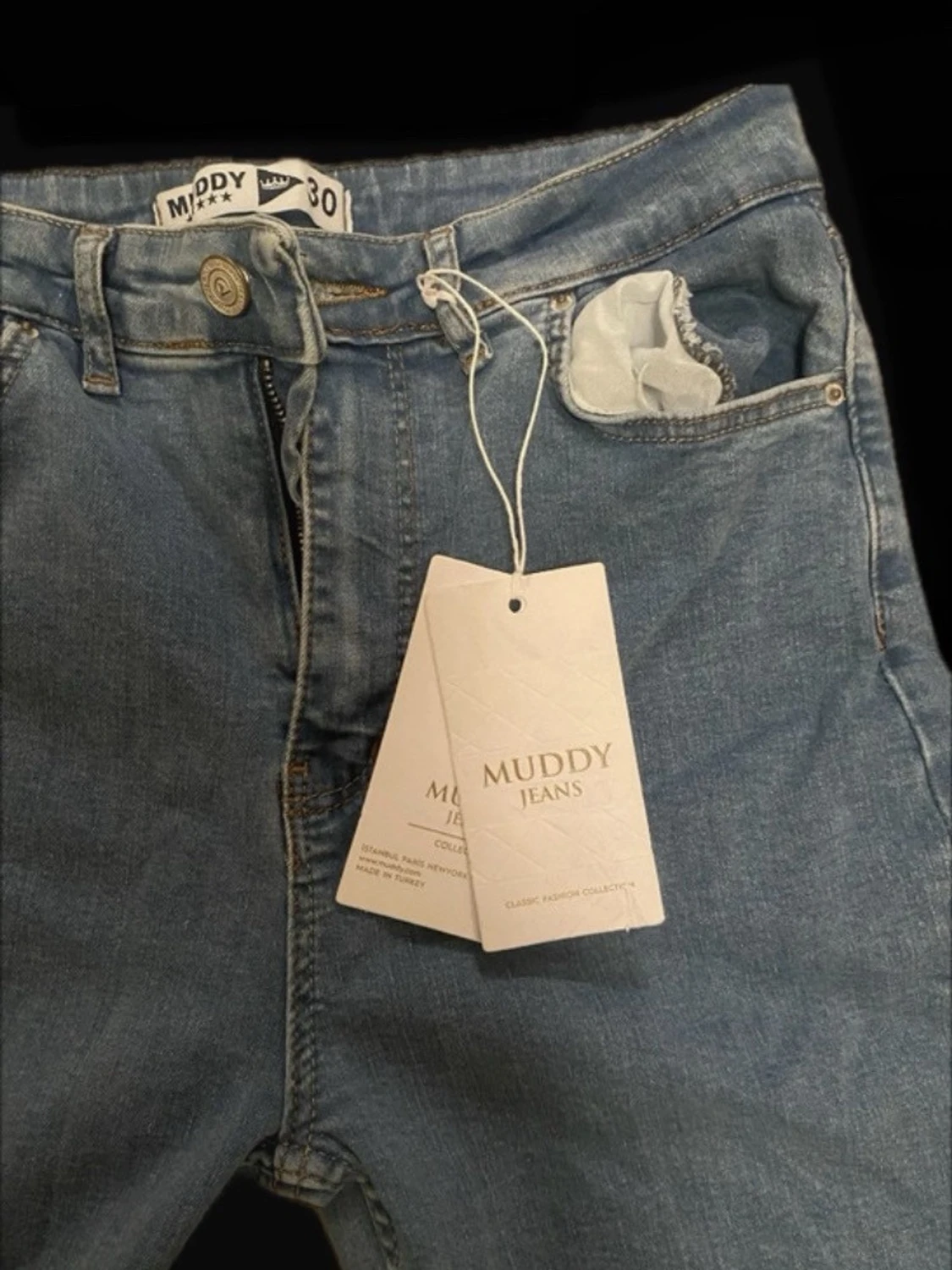Blå utsvängda high waist jeans från Muddy storlek- 30 🧵 - 1