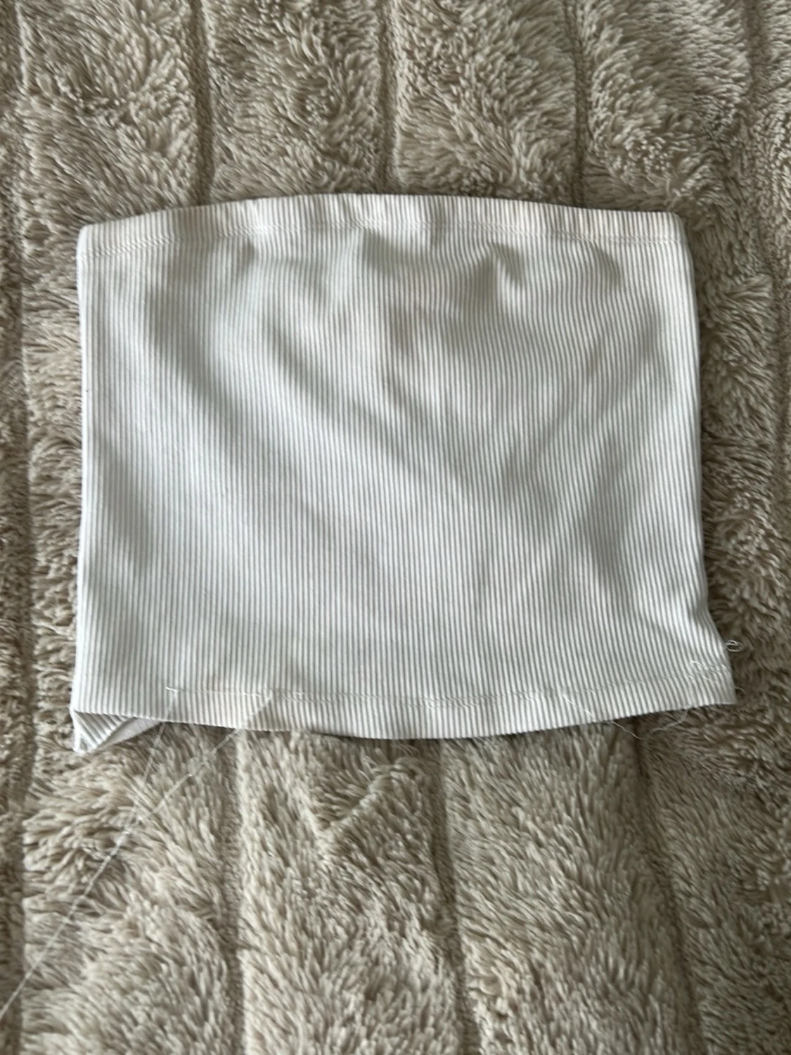 Vit ribbad bandeau tubtopp H&M Divided