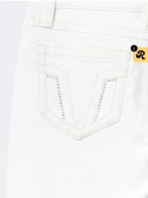 Vita bootcut jeans med stenar  - Snygga low waist vita bootcut jeans med stenar. Helt nya med alla lappar kvar. Ny pris 360kr 
