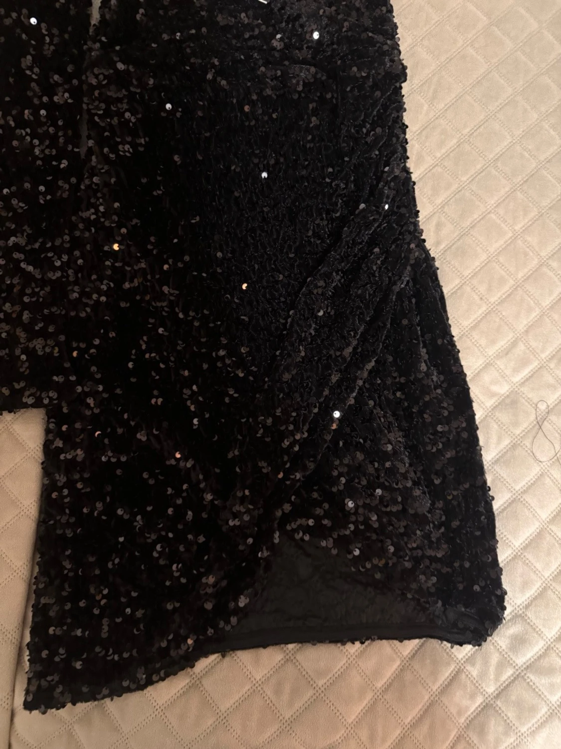 Svart paljettklänning omlott - 1