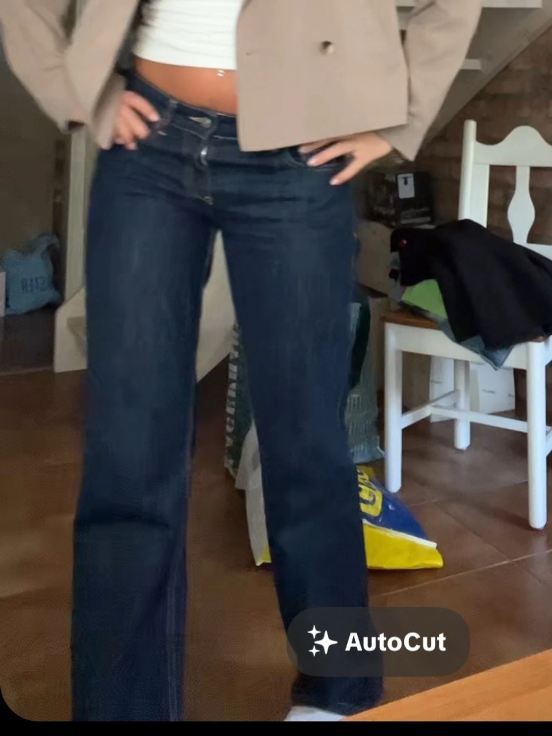 Lågmidjade vida jeans