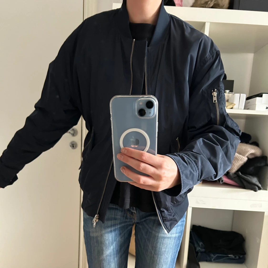 Marinblå bomberjacka  - 90