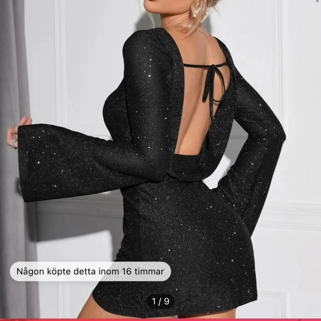 Svart glitter klänning - 90