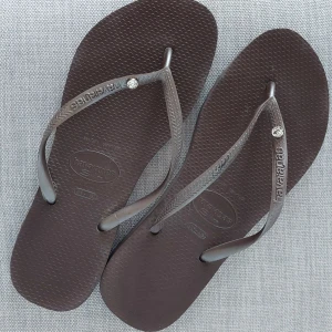 Havaianas Slim Crystal, brun - 39-40 Nyskick!