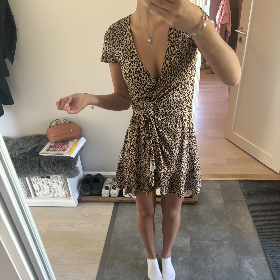 omlott leopard klänning - 90