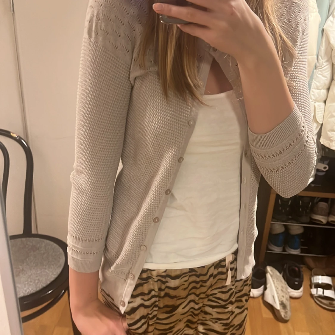 tre kvartsärmad kofta - 90