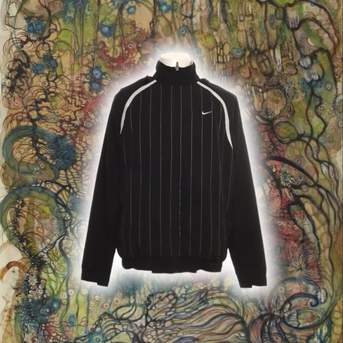 Svart randig Windbreaker 