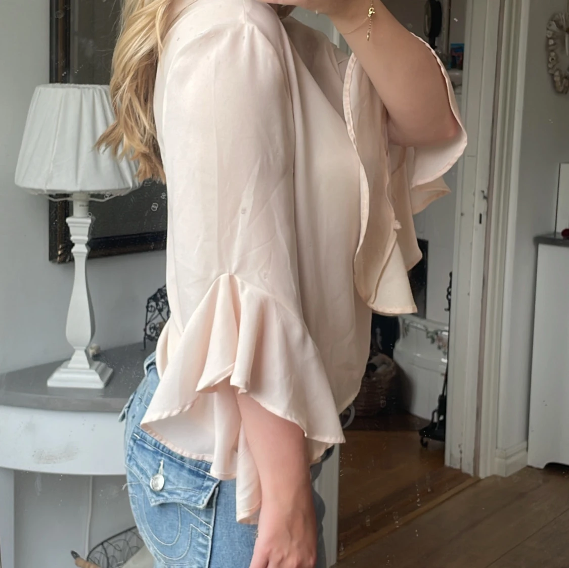 Rosa/beige blus - 90