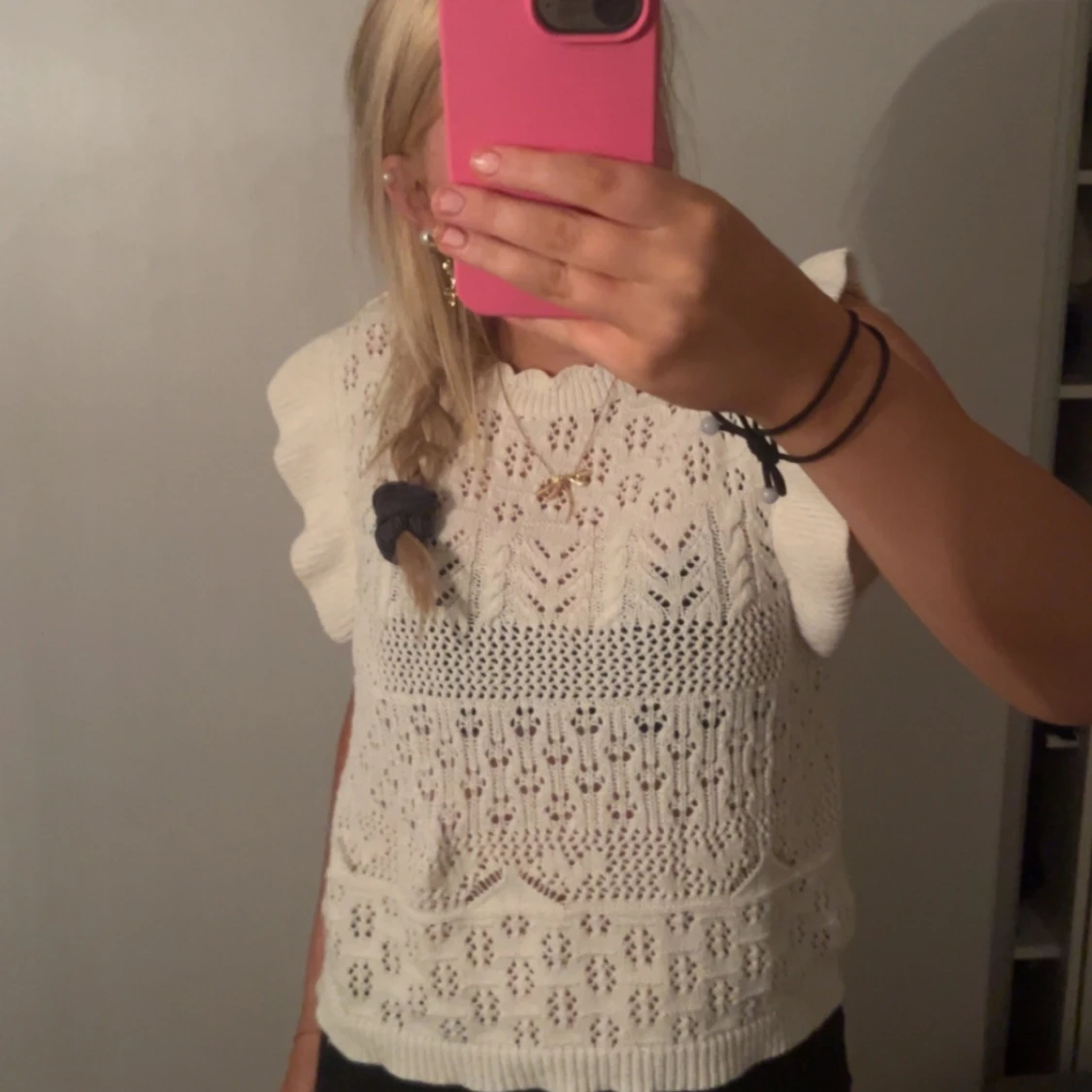Vit stickad topp
