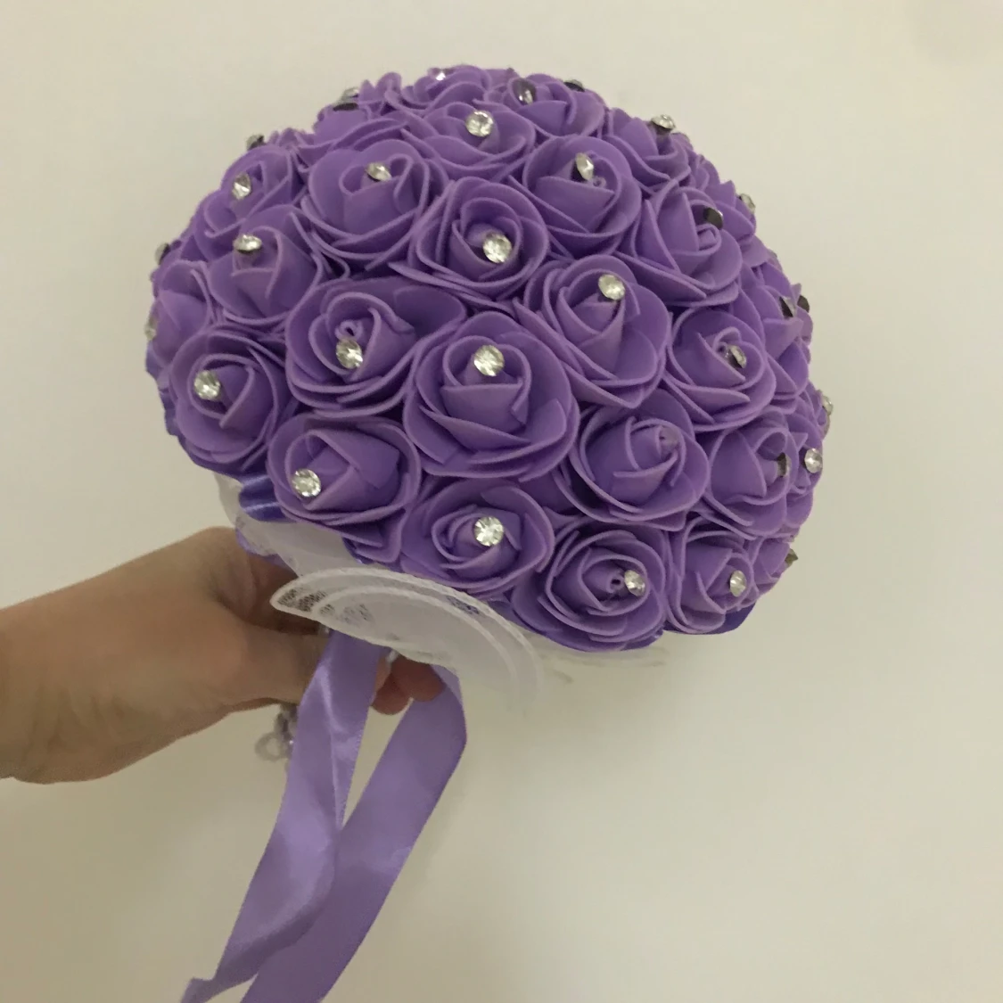 Bröllop Brud Kristall Sidan Satin Konstgjord Bukett